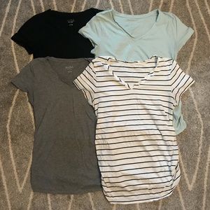 Isabel Maternity Stretch Shirts V Neck Bundle